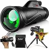 Pankoo 12 x 60 Monokularteleskop High Powered mit Smartphone Adapter Stativ und tragbarer Tasche, größeres Vision Monokular für Erwachsene mit BAK4 Prisma eFMC Objektiv, geeignet für Vogelbeobachtung