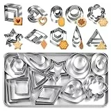 30-teiliges Plätzchenausstecher Set aus Edelstahl - 10 geometrische Formen in 3 Größen, Ausstechformen für Kekse, Fondant & Torten
