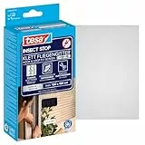 tesa Insect Stop Klett Fliegengitter Premium für Fenster, Insektenschutz mit starkem Klettband, rückstandsfrei entfernbar, zuschneidbar, ohne Bohren - 130 cm x 150 cm - Anthrazit (Durchsichtig)