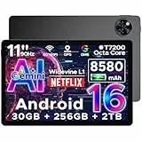 DOOGEE U11 Pro Android 16 Tablet 11 Zoll Gemini AI, 30GB RAM+256GB ROM (2TB TF) 8580mAh, 90Hz Display, Unisoc T7200 Octa Core Tablet PC, 13MP+5MP, WiFi 5/Widevine L1/ GPS/Face ID/OTG [2025]