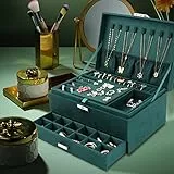 talifoca Schmuckkästchen, dreilagig große Kapazität Samt Schmuckaufbewahrung Organizer Schmuckschatulle Schmuckbox für Ringe Ohrringe Armbänder Halsketten Mädchen Frauen