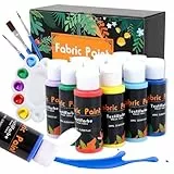 Fmtasx Stoffmalfarben Textilfarben Waschfest | Set aus 12 x 60ml Textilfarbe Waschmaschinenfest | Stofffarben Für T-Shirt, Jeans und allen Textilien