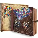 Scrapbook-Fotoalbum „Adventure Book“, 146 Seiten, Retro-Stil, geprägter Briefeinband, Reisetagebuch, Sammelalbum für Paare, Erinnerungsbuch für Jahrestag, Hochzeit, Valentinstag, 22 x 19 cm