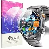 Blueshaweu Displayschutzfolie Kompatibel Für DREMAC Smartwatch Herren Militär 1.75'' EF12, 9H Härte Panzerglas Schutzfolie [3 Stück] Kompatibel mit LIGE/DREMAC EF12 Smartwatch (HD)