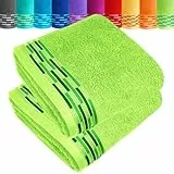 Lashuma Deluxe Handtücher 50x100 Grün - Apfelgrün, Lugano Frotteetücher Premium Qualität