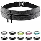 Fitgriff® Laufgürtel für Handy - Lauftasche Jogging, Hüfttasche, Sportgürtel, Running Belt zum Joggen, Laufen, Sport, Fitness - passend für alle Smartphones (Grey, 62-90cm Bauchumfang)