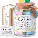 GiftGem Bestie Gifts Bibelvers Jar Scripture Card Set mit farbcodierten Botschaften, christliches Geschenk für Frauen, Schwester, Gebet Partner, Geburtstagsgeschenke für Frauen, Glasdose mit