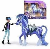 Unicorn Academy Set - Rory und Einhorn Storm mit echter Mähne und Schweif sowie Bürste, ca. 12 cm große Originalfiguren zur beliebten Netflix Serie, für Kinder ab 4 Jahren