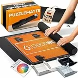 PEARWAY Puzzlematte 1000 Teile zum Aufrollen - inkl. Sortierschalen & sanft gleitender Oberfläche statt rauem Filz - Puzzle Matte - Puzzleunterlage - Puzzleteppich - Puzzlerolle - Puzzle Aufbewahrung