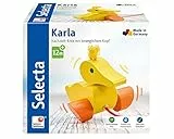 Selecta 62001 Karla, Nachzieh Ente, Schiebe-und Nachziehspielzeug aus Holz, 10 cm