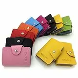 AirZyx Kreditkartenetui Damen Herren Kreditkarte Leder 24 Karten (Gelb)