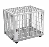 Lanco – Premium-Haustierkäfig für Hunde und Katzen. Kunststoff: widerstandsfähig und waschbar ohne Korrosion. Mit Tür, oberer Abdeckung und Rädern für einfaches Bewegen.