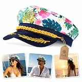 SOIMISS Yacht Hut Mütze Seemann Hüte Stickerei Matrosen Kapitänsmütze Marine Admiral Kostüm Mütze Für Damen Herren Erwachsene (Weiß)