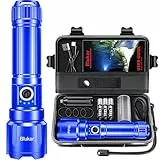 Blukar Taschenlampe LED Aufladbar, Extrem Hell Zoombare Taktische Taschenlampen Starke mit 5 Lichtmodi, IP67 Wasserdichte Flashlight Torch für Camping, Wandern, Outdoor, Angeln, Notfäll