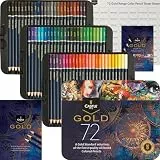 Castle Art Supplies Gold Standard 72 Buntstifte-Set | Hochwertige Farbkerne auf Ölbasis spitzer & widerstandsfähiger gegen Bruch | Für erfahrene Künstler, Farbkünstler | Präsentationsbox aus Blech