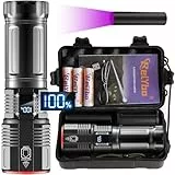 Relybo Taschenlampe LED Aufladbar, LED Taschenlampe Extrem Hell 1000000 Lumen, Starke Taschenlampen USB C Batteriebetrieben, Extrem Helle Taktische MilitäR Flashlight, FüR Outdoor NotfäLle Camping
