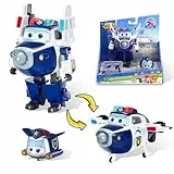 Super Wings Verwandlungsspielzeug Paul & super pet Paul, 2 in 1 Action Figur, 12,7 cm großes Flugzeug-Roboter-Spielzeug, Transformable-Spielzeug für Jungen und Mädchen ab 3 Jahren, Blau