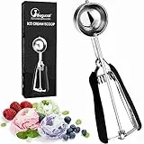 Bugucat Eisportionierer Edelstahl 304, Cookie Scoop 6cm, Ice Cream Scoop Eiscremelöffel mit Auslöser, Eislöffel Keksportionierer Speiseeislöffel für Obst Eiscreme Plätzchen Teig EIS