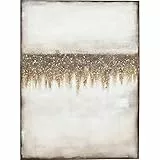 Kare Design Acrylbild Abstract Fields, Graublau/Erdtöne, Leinwandbild, Canvas, Massivholz Rahmen, Acrylfarbe, handgemalt, Abstrakt, Modern, Wohnzimmer, Schlafzimmer, Flur,120x90 cm (L/B)