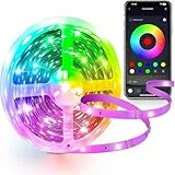 IKERY LED Streifen 20 m RGB lichtband, Bluetooth LED Strip, Selbstklebend, 16 Millionen Farben, Farbwechsel, Musiksynchronisation, Steuerung per App, geeignet für Innendekoration, Bars, Partys