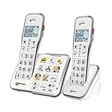 Geemarc Amplidect 595 Photo Duo - Verstärkte Festnetztelefone mit SOS-Funktion, starkem Klingelton und großen, anpassbaren Fototasten für Senioren - Mittlerer bis Schwerer Hörverlust - Version DE
