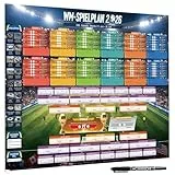 AhfuLife Groß Fußball Spielplan 2026 Poster 100 x 70cm für Fussballfans, WM Planer Enthält 48 Mannschaften Gruppen Knockout und Finale alle Ergebnisse der Spiele Vollversion (Deutsch, CEST)