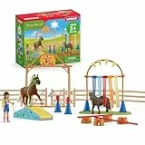 schleich Farm World | Pony Agility Starter-Set 42481 | Spielset mit 2 Ponys, Mädchen, Parcours & Zubehör | kombinierbar & kindgerecht gestaltet | Bauernhof Spielzeug für Kinder ab 3 Jahren | 48 Teile