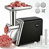 Fleischwolf Elektrisch 4 In 1 Für Fleisch,Wurst,Gemüse Käse,Leise & Überhitzungsschutz, Edelstahl & Alu-Druckguss,Mit 3 Schneidplatten & Wurstfüller Für Zuhause – Hackfleisch Selber Machen & Barf