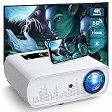 TOPVISION 5G WiFi Beamer- 11000 Lux Native 1080P Beamer Full HD Heimkino Video 4K, Bluetooth WLAN Projektor 350'' Display kompatibel mit TV Stick, HDMI, USB, X-Box, iOS/Android, White, JQ818B