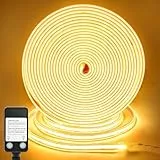 CCILAND COB LED Streifen 10M Warmweiss 2700K, 24V Dimmbar 3200 LED Strip mit Timer Wasserdicht, Flexibel LED Band Selbstklebend für Heim Küche Innen Außen DIY Dekor
