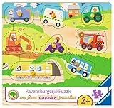 Ravensburger Kinderpuzzle - 03684 Lieblingsfahrzeuge - My First Wooden Puzzle mit 8 Teilen - Puzzle für Kinder ab 2 Jahren - Holzpuzzle