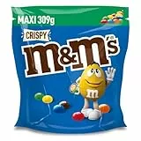 M&M’s Crispy, Halloween Schokolade, Knackige Schokolinsen mit Knusperkern und bunter Zuckerhülle als Halloween Süßigkeiten, Schokolade zum Teilen, 1 x 309 g