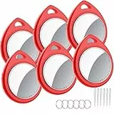 QCOQ® Tags 6er Pack Rot, Schlüsselfinder & Tracker Tagg, Key Finder Kompatibel mit Apple „Wo ist?“ App (nur iOS), Bluetooth Finder mit Schlüsselband, Auto- & Koffer-Tracker, Austauschbarer Akku