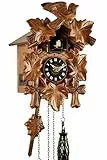 Eble Kuckucksuhr Kuckuckuhr Echtholz NEU batteriebetriebenes Quartzwerk Musik Kuckuckruf Fünflaub 22cm- 85991000
