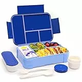 IJIAMY Lunchbox Kinder, Auslaufsicher Brotdose Kinder mit Fächern, Bento Box, Brotbox für Mädchen & Jungen, Snackbox, Perfekt für Schule, Kindergarten & Ausflüge (Royalblau)