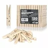 Vaily Wäscheklammern aus Holz - Holzklammern für Wäscheständer, Wäscheleine, Basteln und Dekoration - 120 Stück