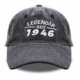 Belillpipi 80 Geburtstag Mann, Geschenk zum 80. Geburtstag Mann, Legendär seit 1946 Baseball Cap für Männer, Geburtstagsgeschenk für Vater, Opa, Ehemann, Freund, Vatertagsgeschenk