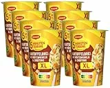 MAGGI 5 Minuten Terrine XL Kartoffelbrei mit Röstzwiebeln und Croutons, leckeres Fertiggericht, Instant Kartoffel-Püree, herzhafter Kartoffel-Snack, 8er Pack (8 x 76g)