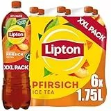 LIPTON ICE TEA Peach, Eistee mit Pfirsich Geschmack, EINWEG (6 x 1.75 l)
