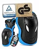 99FLIPS Knieschoner Kinder mit GS [6er Set] - GRIND - S/M Blau - Schoner Inliner Kinder - Knieschützer Protektoren mit Knie- und Ellenbogenschützer - Schützer Protektoren Inliner