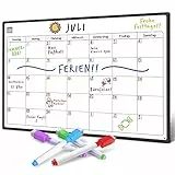 Smart Panda Monatsplaner Magnetisch Kühlschrank - Abwischbarer Kalender & Magnetisches Whiteboard für die Küche, Monatliche Familienplanung, Fleckfrei Radierbar (A3, Deutsch)
