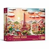 Trefl - Puzzle mit 3D-Effekt, Paris - 1000 Teile - 40 Jahre Trefl, Paper Art, Premium-Puzzle für Erwachsene und Kinder ab 14 Jahren