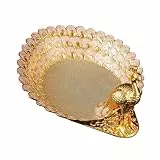 PIXZCSA Vielseitige Snackplatte, Kosmetiktablett für Süßigkeiten, Nüsse und Hautpflegeprodukte – EIN Bezauberndes Accessoire für Jede Tischdekoration, Gold, 20 x 16.5 x 10.8 cm