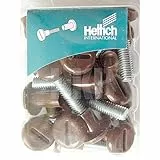 HKB ® 10 Stück Verbindungsschrauben, Stahlgewinde M6, 29-36 mm, Bohr-ø 8 mm, Abdeck-ø 16 mm, Kunststoff braun, Hersteller Hettich, Artikel-Nr. 89325