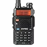 BAOFENG GT-5R Walkie Talkie, Dual Band Funkgerät für UHF VHF 144-146/430-440MHz, große Reichweite mit Speicher für 128 Kanäle, 1800 mAh Akku, Kopfhörer für Erwachsene, Wird von Chirp unterstützt