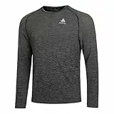 Odlo Herren T-Shirt Crew Neck Longsleeve Essential Seamless Laufbekleidung Longsleeve Grey Melange - Grau M