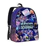 Generisch K POP Demon Hunter Rucksack Huntrix – Anime Saja Boys Schulrucksack Huntrix Merch Jungen & Mädchen, Unisex Tasche für Schule, Freizeit & Reisen, Gepolstert, Trendiges K-Pop Design