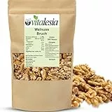 Vitalesia Walnuss Bruch 500g | naturbelassen 100 % | ungesalzen & ungeröstet | Walnusskerne Bruch | Premium Nussqualität | Frischebeutel wiederverschließbar | ohne Zusätze | vegan