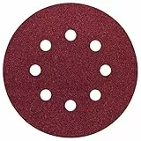 Bosch Accessories Professional Schleifblatt für Exzenterschleifer Holz und Farbe (5 Stück, 125 mm, Körnung 120, C430) 2608605643 Rot