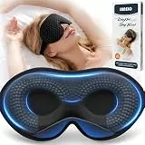 INNELO Gewichtete Schlafmaske für Herren Frauen, Verbesserte Bequeme Atmungsaktive 3D Augenmaske für Druckentlastung, 100% Lichtblockierende Schlafbrille für Nachtschlaf und Reisen, 130g, Schwarz